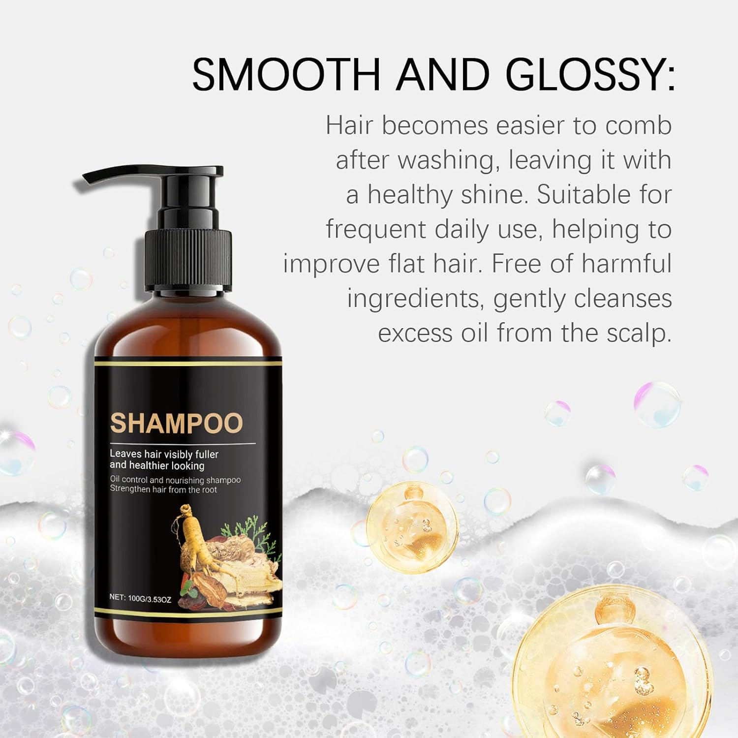 Oil Control Shampoo for Oily Hair & Scalp Care - Deep Cleansing & Moisturizing for Damaged Hair, Anti-Frizz & Repairing for Men and Women (1PCS) image number 6