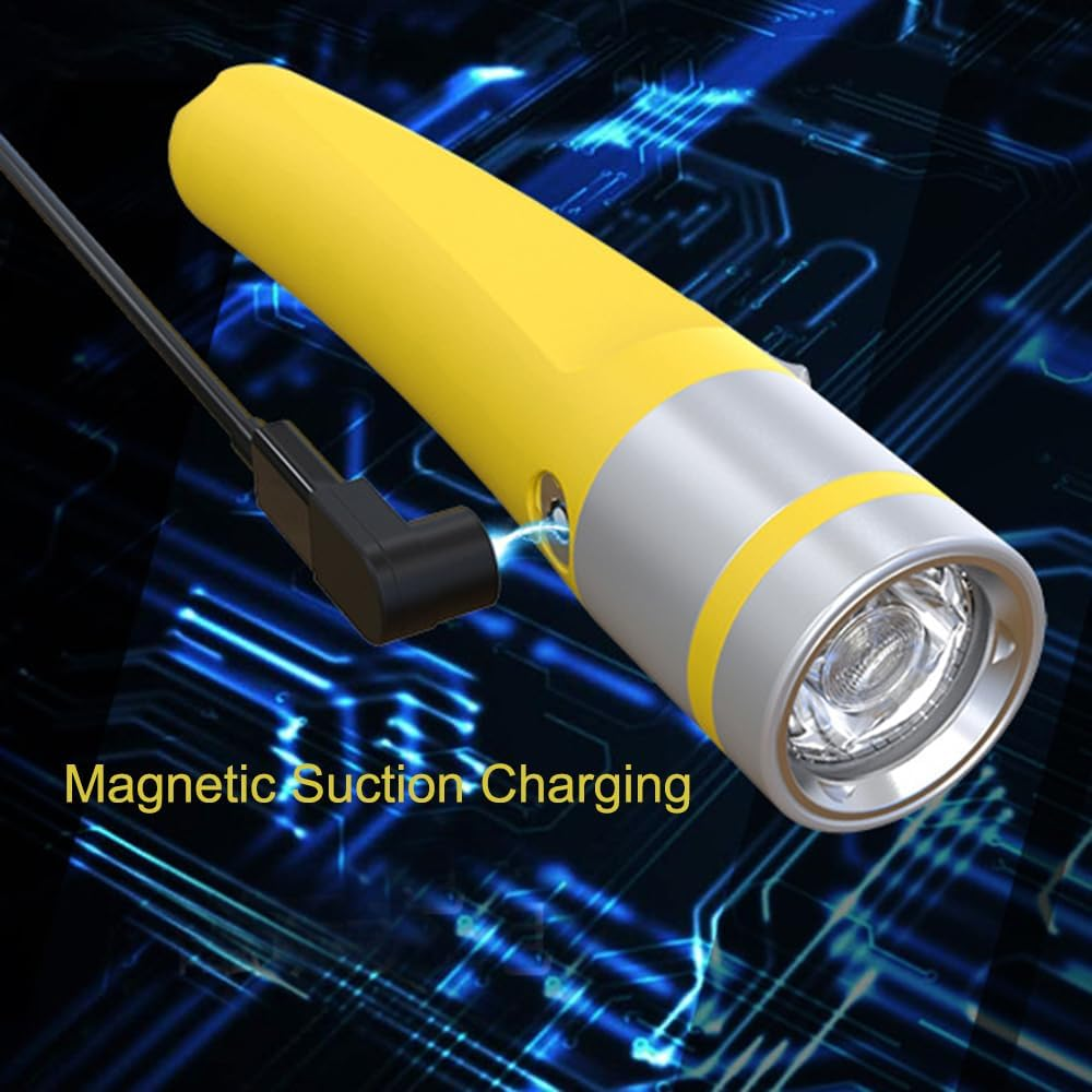 Dive Light Scuba Diving Flashlight, Professional Underwater Flashlight IPX8 Waterproof, Built-In Rechargeable 5000Mah Batteries, 2000 Lumen Diving Torch Best for Snorkeling, Caving and Spearfishing