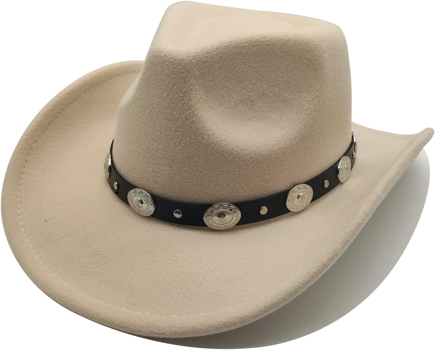 Willheoy Cowboy Hat for Men Women Western Cowgirl Hats Felt Fedora Hat Black Cowboy Costume