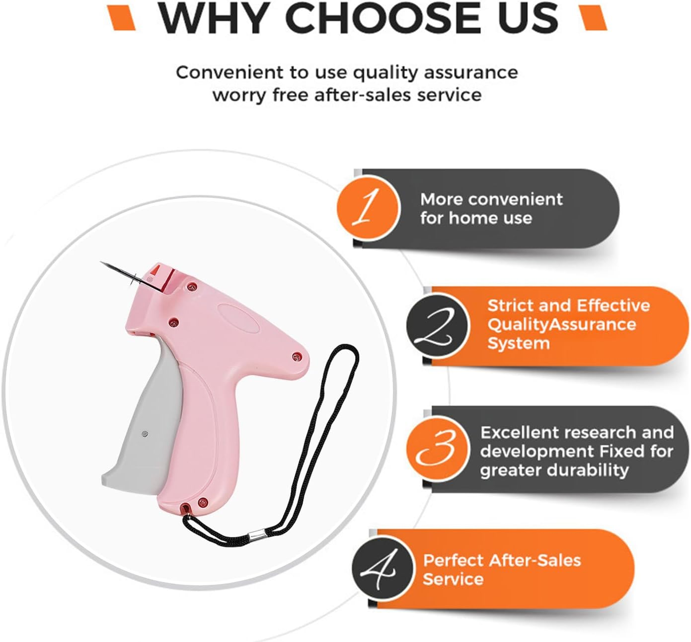 Stitch Gun for Clothes, 5 Needle Handheld Stitch Gun Quick Clothing Fixer Tagging Gun Hand Sewing Machine with 1000 Black Fasteners and 1000 White Fasteners for Sewing Hemming Quilting (Pink)