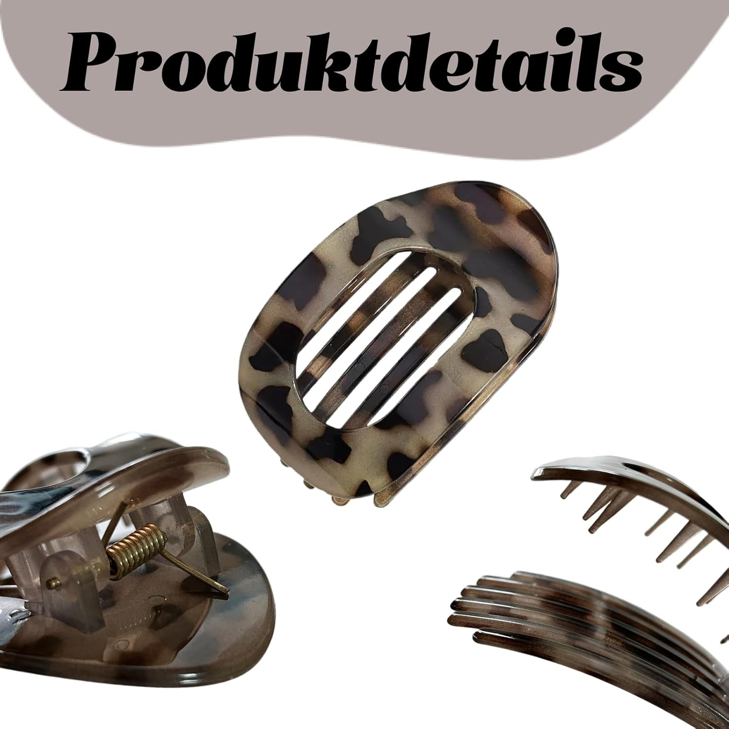 Ypkia Pack of 3 Leopard Print Flat Hair Clips, Large French Hair Clips, Women'S Non-Slip Hair Claws for Thick Hair Accessories image number 5