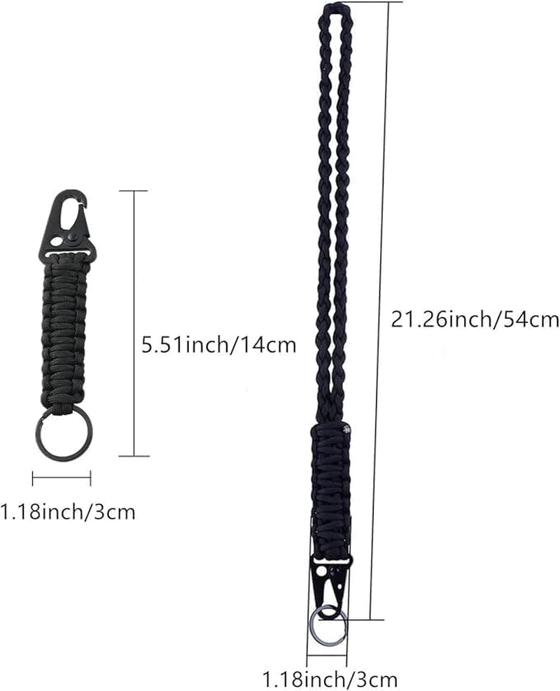 Beiqilian 4Pack Paracord Keychain with Carabiner Braided Lanyard Key Chain for Men Women Heavy Duty Hook for Outdoor Survival Camping Hiking image number 2
