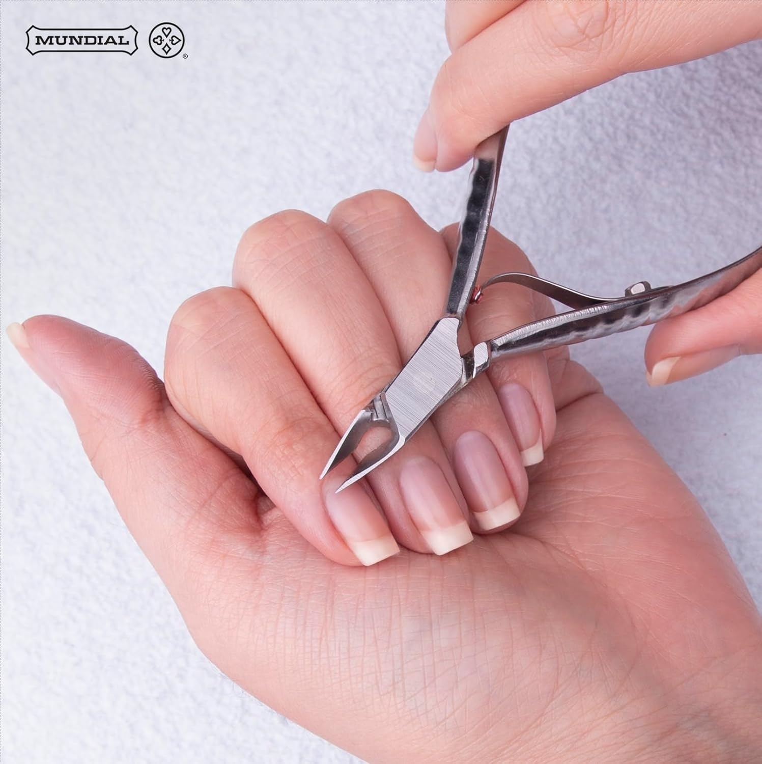 Professional Mundial 722-PR Cuticle Nipper with Full Jaw Stainless Steel Short Handle