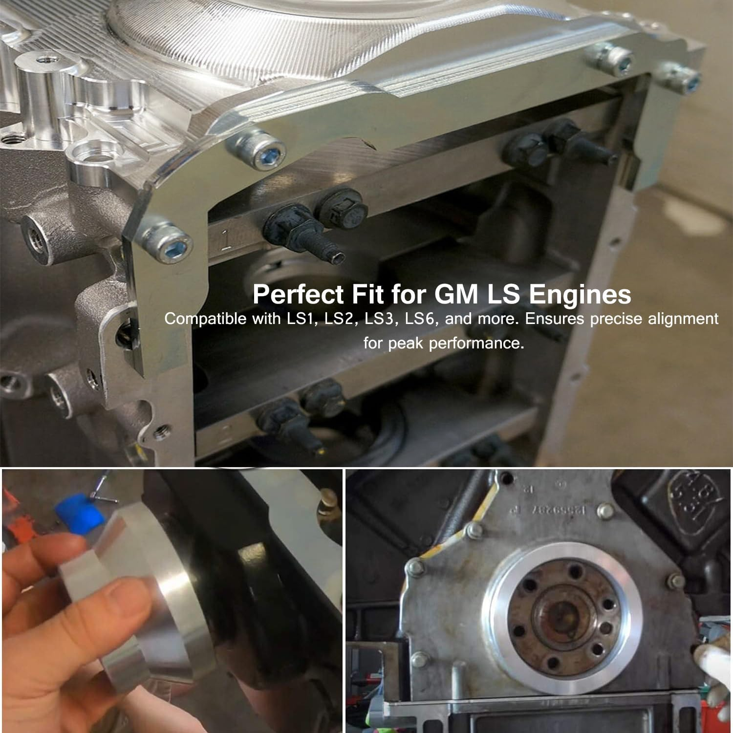 LS Rear Main Seal Alignment Tool,Front Cover Alignment Tools & Oil Pan Front Cover Alignment Tool Kit for GM LS Engine 4.8 5.3 5.7 6.0 LS1 LS2 LS3 LS6 L99 LS4 LS9 LSA LQ4 LQ9 L76 L92 image number 1