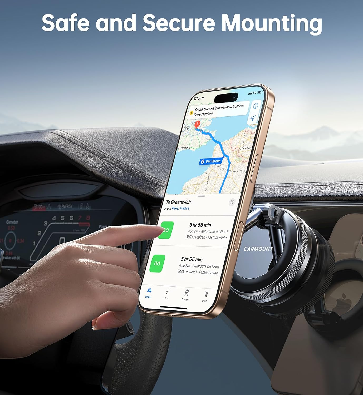 For Magsafe Car Mount【90Lbs Strongest Suction & 2800Gf Magnetic】 Suction Cup Phone Mount Dashboard & Windshield, Universal Phone Holders for Your Car for Iphone 17 16 15 14 13 Pro Max image number 2