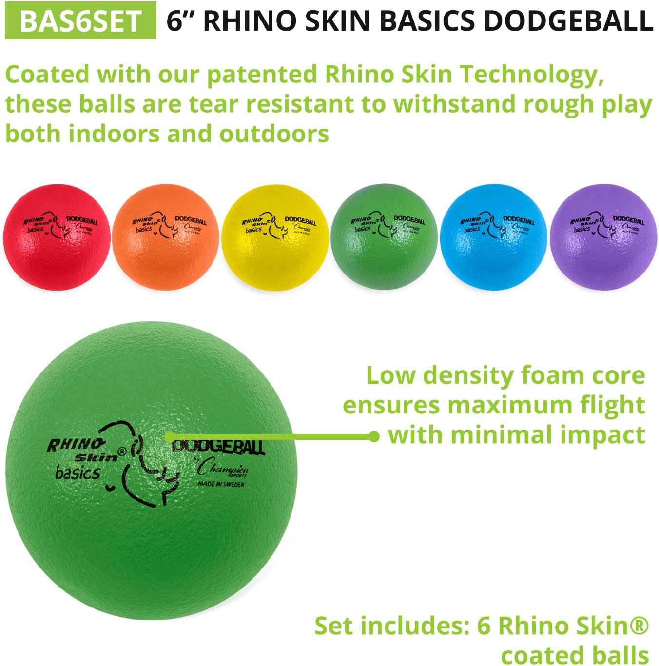 Champion Sports Rhino Skin Basic Dodgeball Set with Mesh Storage Bag image number 5