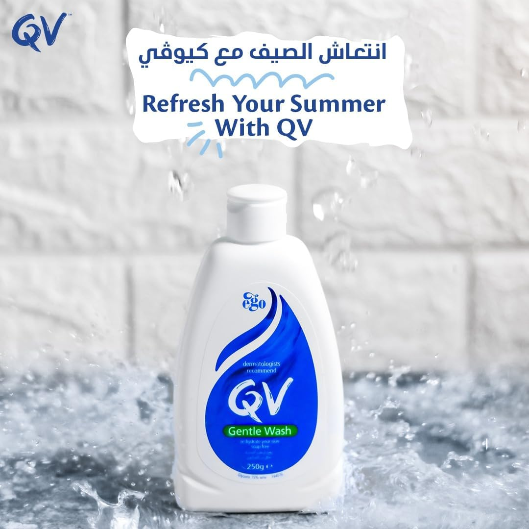 QV Gentle Wash (250G) Body Wash for Dry, Sensitive Skin, Ph Balanced, Unscented, Soap Free Body Wash, Moisturising Soap Alternative That Lathers for Dry Skin, Eczema, Psoriasis, Dermatitis image number 3