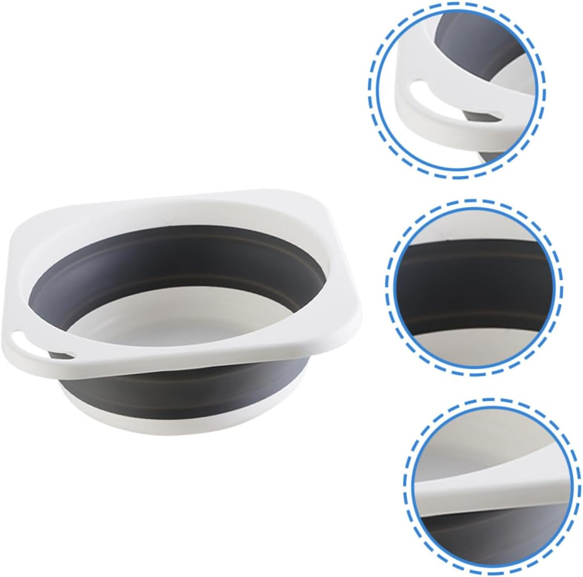 Foldable Face Wash Basin Bathroom Basin with Space-Saving Hanging Handles Easy to Carry Medium Size for Baby'S Face Washing and Outdoor Cleanup image number 5