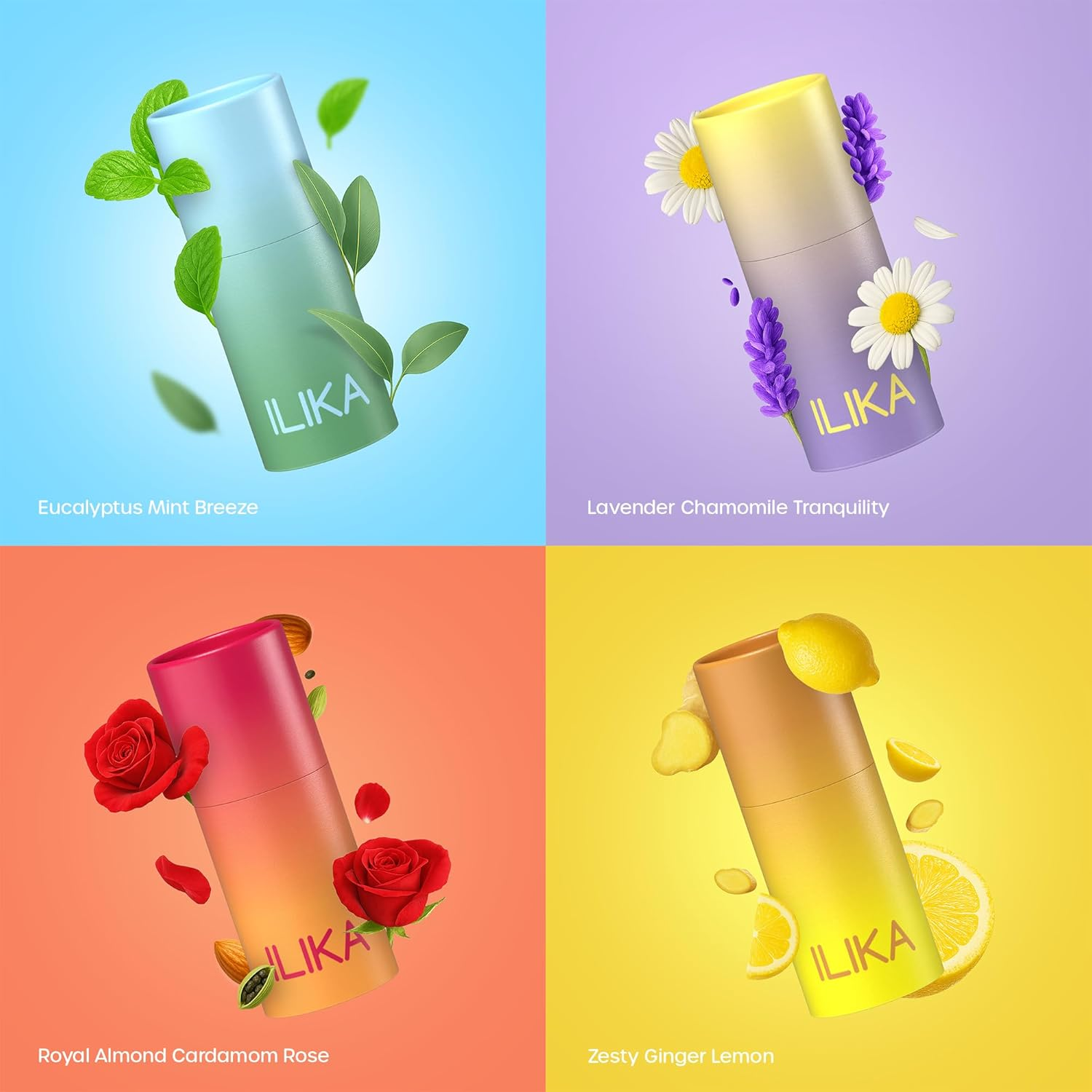 ILIKA Lip Balm Organic, Plastic-Free, 100% Plant-Based, COSMOS Certified Organic, PETA Certified Vegan & Cruelty-Free, Biodegradable Tube, All-Day Moisture (4 Pack, Essential Collection) image number 6