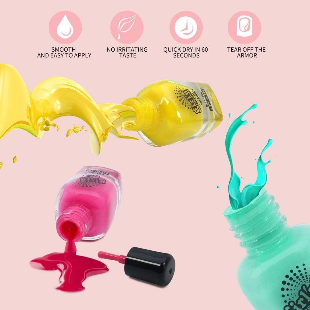 Nail Polish Kit for Girl , Kids Nail Art Salon Set with Nail Dryer ,Makeup Manicures Decoration Studio Gifts for Christmas Birthday Spa Party image number 1