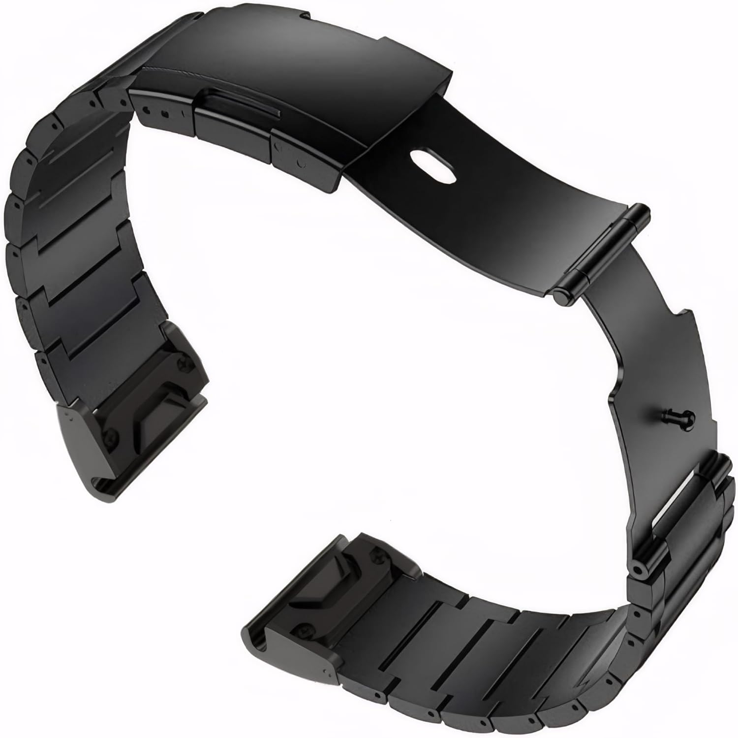 Maktech Titanium Band for Garmin,22Mm Three-Piece Metal Bracelet Strap with Quick Release Connector,Tortoise Buckle,For Garmin Fenix 8 47Mm/7/7 Pro/6/6 Pro/5/5 plus Smartwatch (Black) image number 2