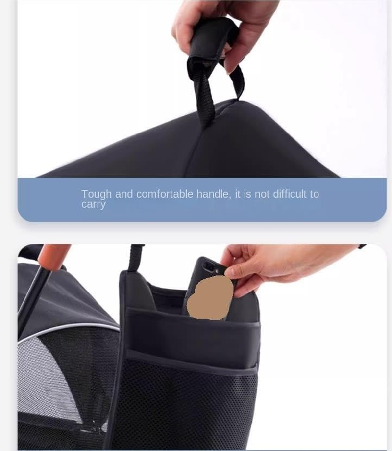 Pet Stroller Dog Stroller Cat Stroller Folding Pet Stroller, up to 44Lbs Dog Folding Stroller, 4 Wheels Dog Cat Puppy Stroller for Medium Small Pet Dog Pram Dog Cat(Color:Blue) - Pink image number 2