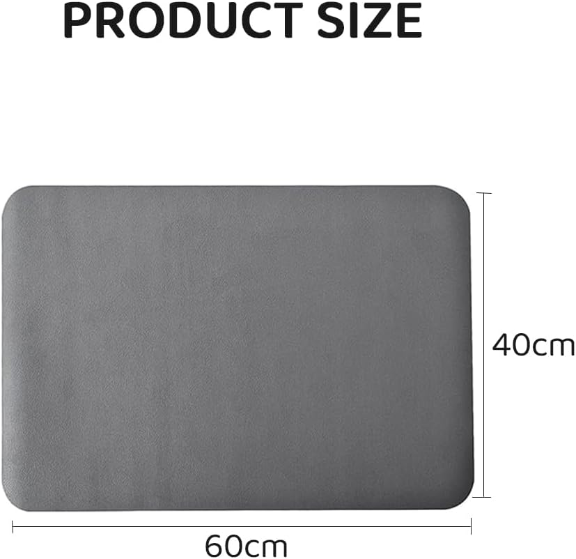 2 Pack Dish Drying Mat for Kitchen Counter &ndash; Super Absorbent, Heat Resistant with Non-Slip Rubber Back &ndash; Hide Stain, Easy to Clean, Coffee Machine, and Kitchen Draining (Grey, 40X60Cm) image number 4