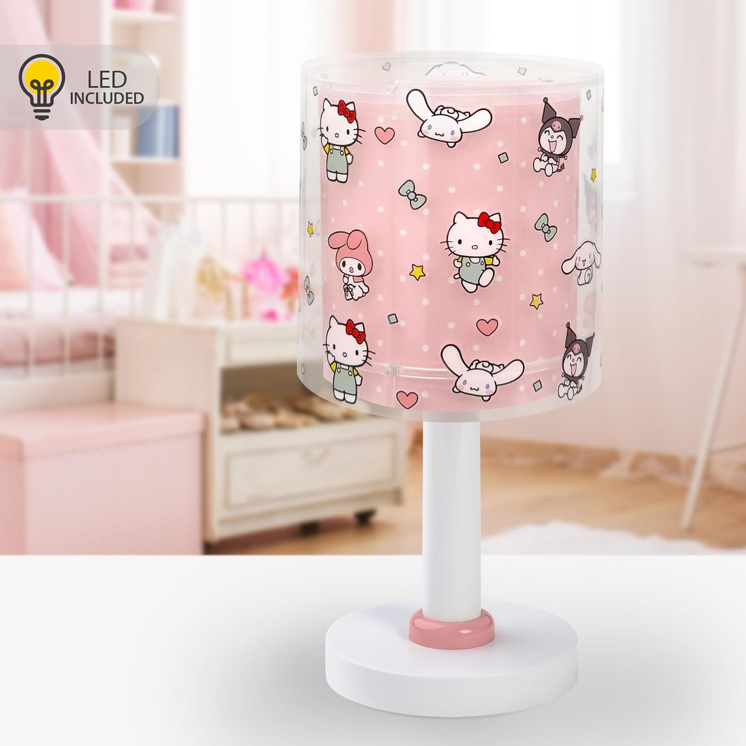 Dalber Hello Kitty and Friends, My Melody, Cinnamoroll, Kuromi 41251, G4-4W LED Children'S Table Lamp &ndash; Bulb Included