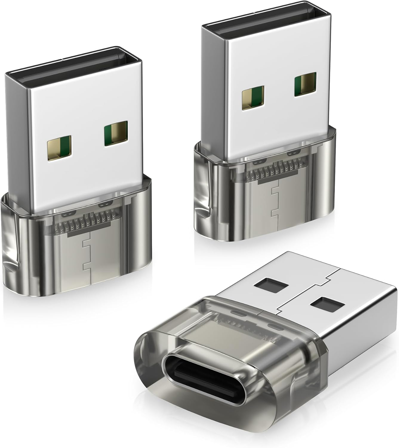 Basesailor USB to USB C Car Adapter 3Pack,Usbc Carplay Charger Plug Type C Female to a Male Cable Connector for Samsung S25 S24 A55,Iphone 16 16E 15 Pro Max,Not for Ipad/Magsafe/Home/Pod