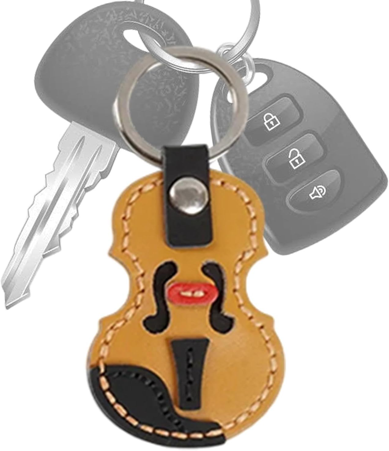 G&eacute;n&eacute;rique Wallet Charm, Key Organizer, Personalized Keychain, Multipurpose Violin Keychain Making Kit, Vintage Leather Keychain, Stylish Bag Accessories, Decorative Pendant for Wallet