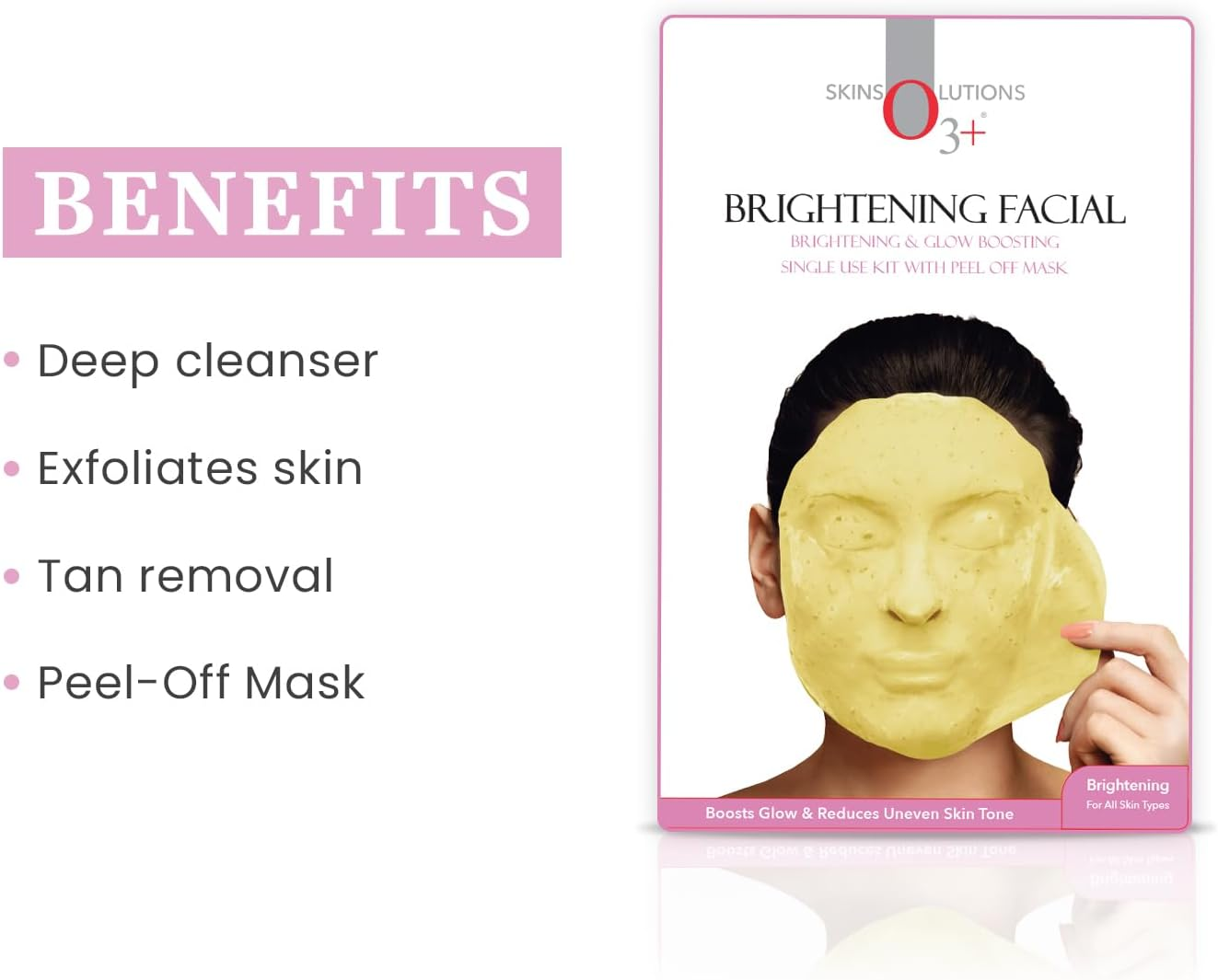 O3+ Brightening & Whitening Facial Kit with Peel off Mask Suitable for All Skin Types (45G, Single Use Facial Kit) image number 1