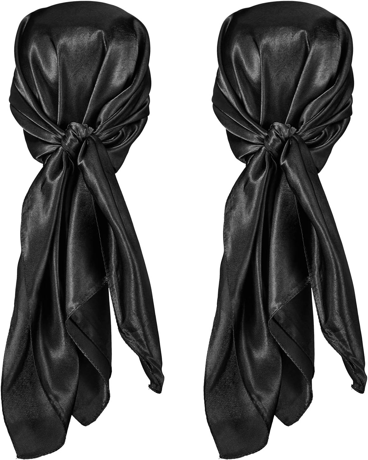 2 Pieces Silk Feeling Head Wrap Scarf Large Square Satin Sleep Headscarf, Nighttime Head Cap Provides Comfort