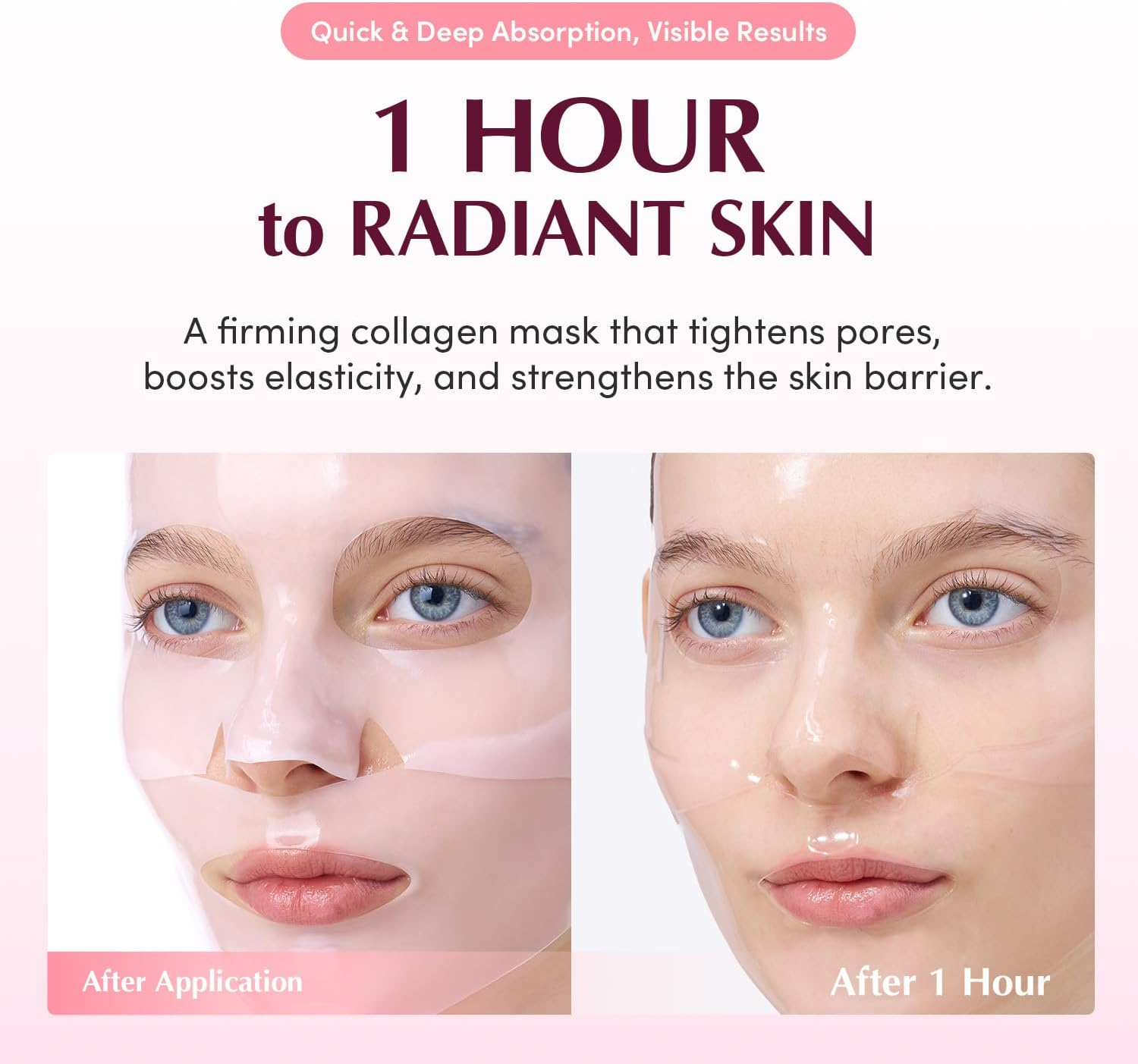 EQQUALBERRY Collagen Pore-Tight up Mask - PDRN & Low Molecular Collagen for Pore Minimizing and Firming | Korean Face Mask for Glass Skin, 4 Sheets, 1.01 OZ. image number 4