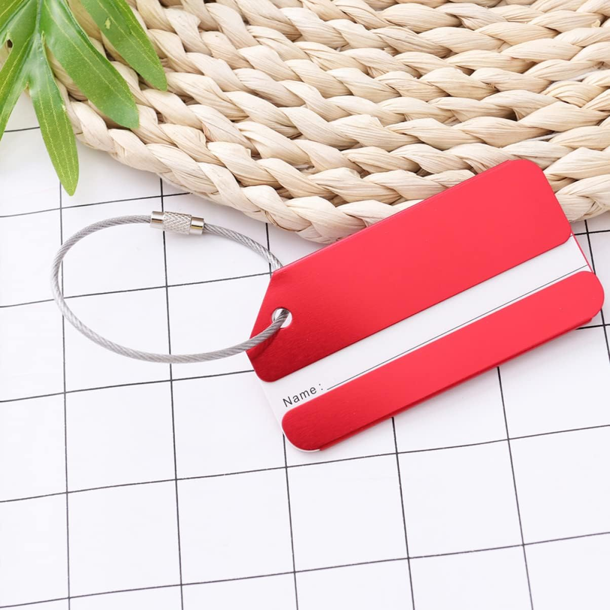 WRITWAA 20Pcs Aluminum Luggage Tags for Travel Fashion Baggage Tag Suitcase Name Holder for Carry Travel Bag and Suitcases image number 3