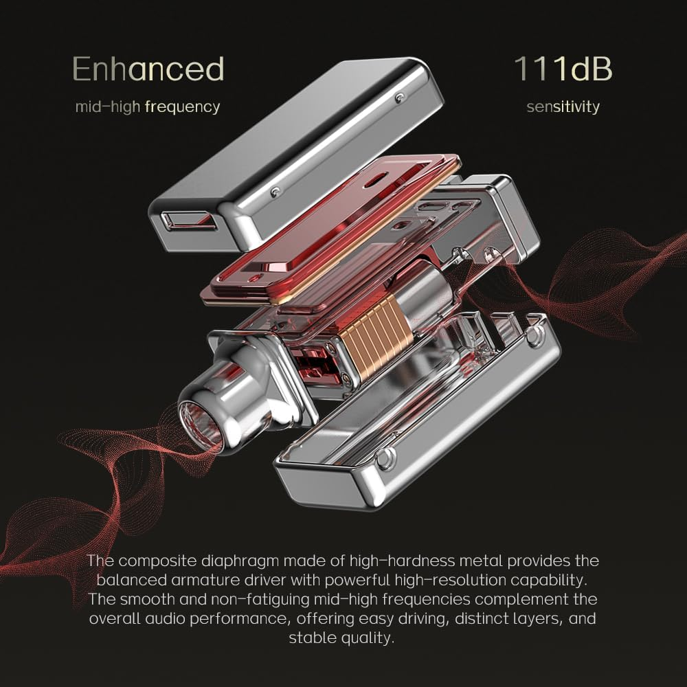 Hifi Kingdom Nd-Nice Hybrid (1DD+1BA) Wired In-Ear Monitor Black with Mic image number 5