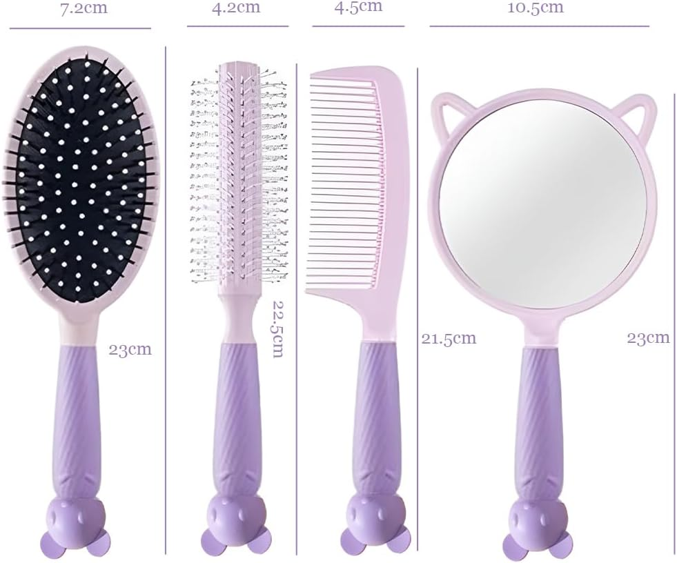 MTSDM Air Cushion Comb Massage, Portable Anti-Static Fluffy Comb, Ladies Airbag Comb, Long Hair Straight Hair Curly Hair Home with Handheld Mirror