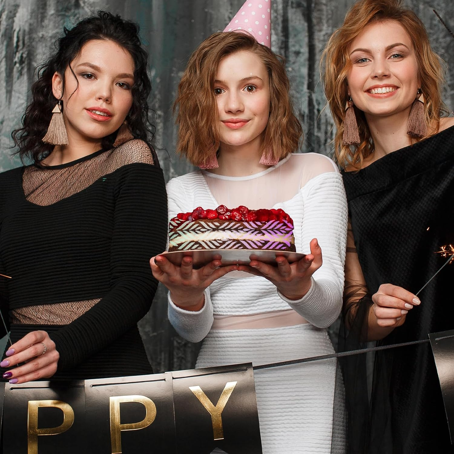 KALIONE 4 Pcs Cake Decorating Stencils - Reusable Buttercream Floral Templates for DIY Baking Decor - Cake Decorating Supplies image number 2