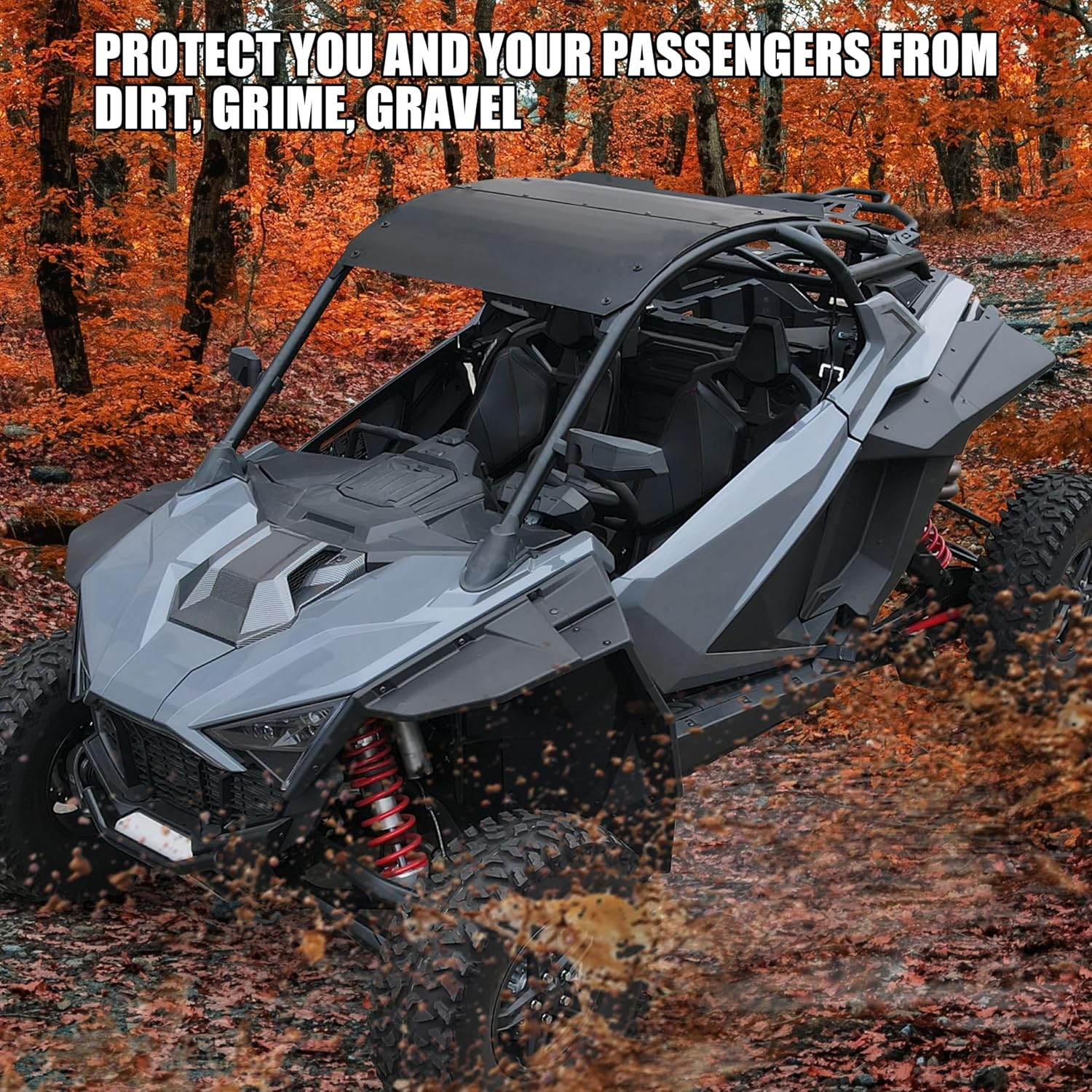 Combined Fender Flares for 2020-2022 Polaris RZR PRO XP, 2022 RZR Pro R, 2022 RZR Turbo R, Replace OEM #2884685 (KTI-030112-001)