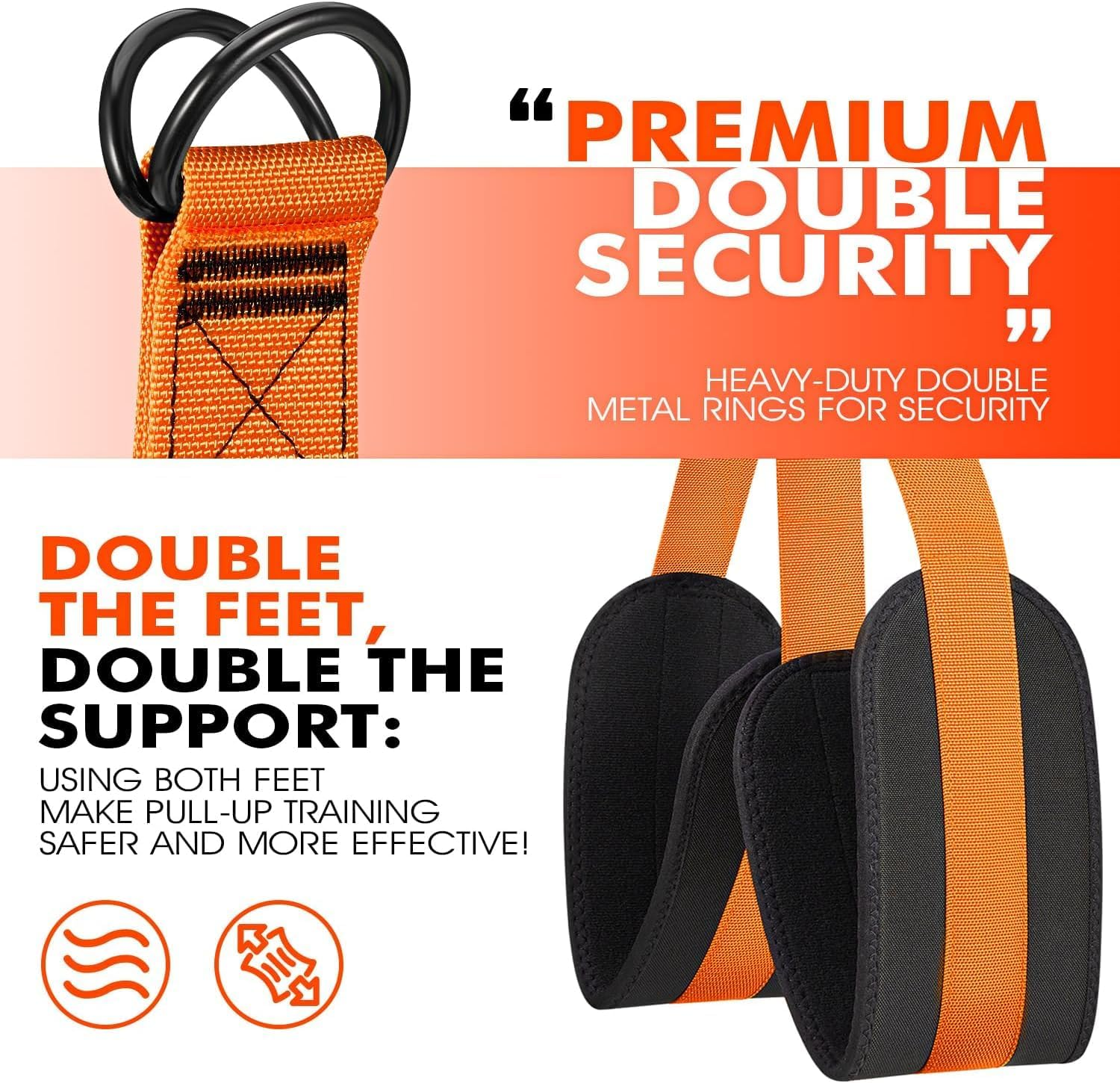 CHUCII Pull-Up Assistance Bands (150Lb/225Lb/300Lb), Heavy-Duty Resistance Bands with Fabric Feet/Knee Rest, 3 Weight Options for Home Gym, Strength Training & Pull-Up Workouts