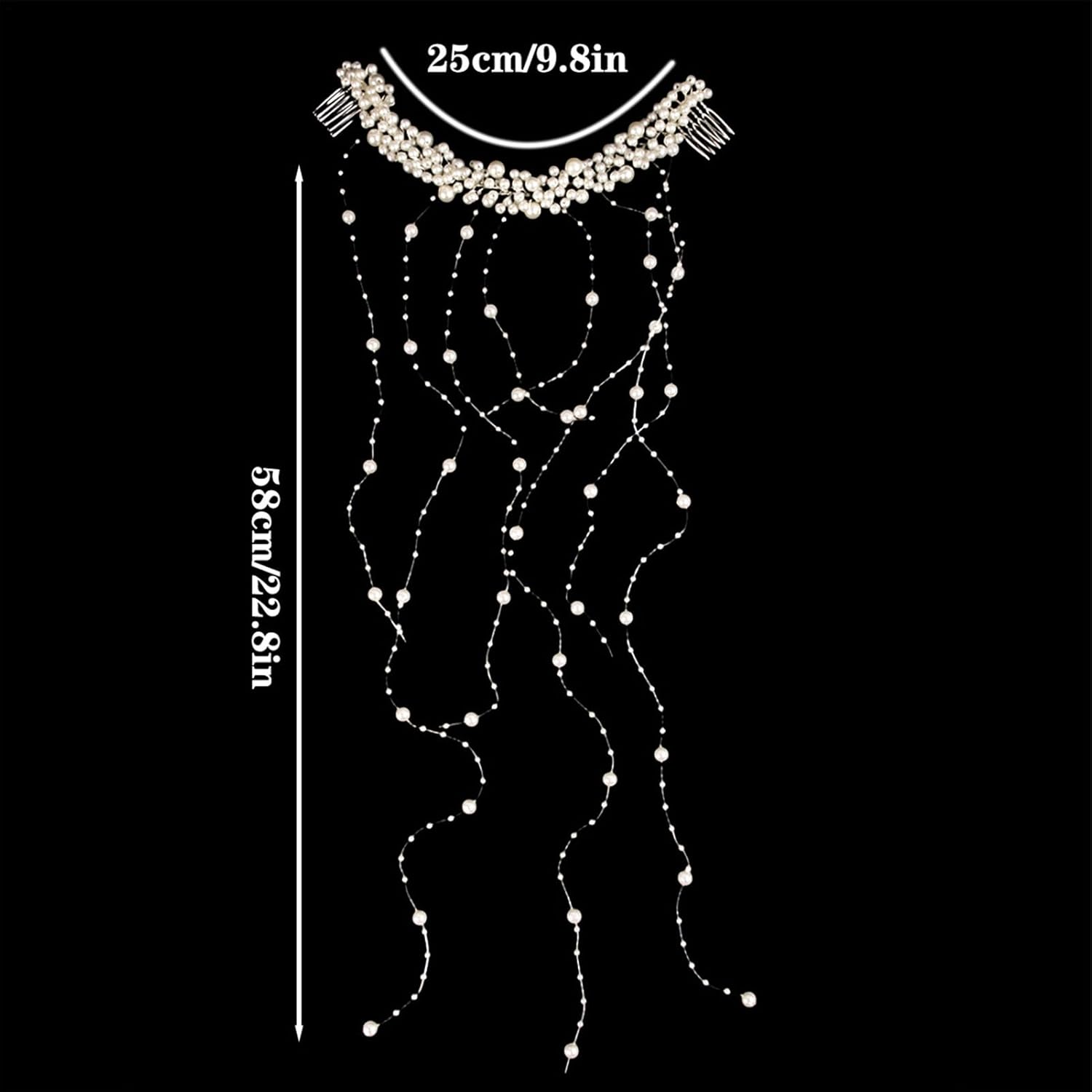 Xvilmaun Wedding Hair Comb Pearl - Bridal Hair Clip,Decorative Headpiece for Women Girls Bride Travel Photography, Wedding Headwear image number 2