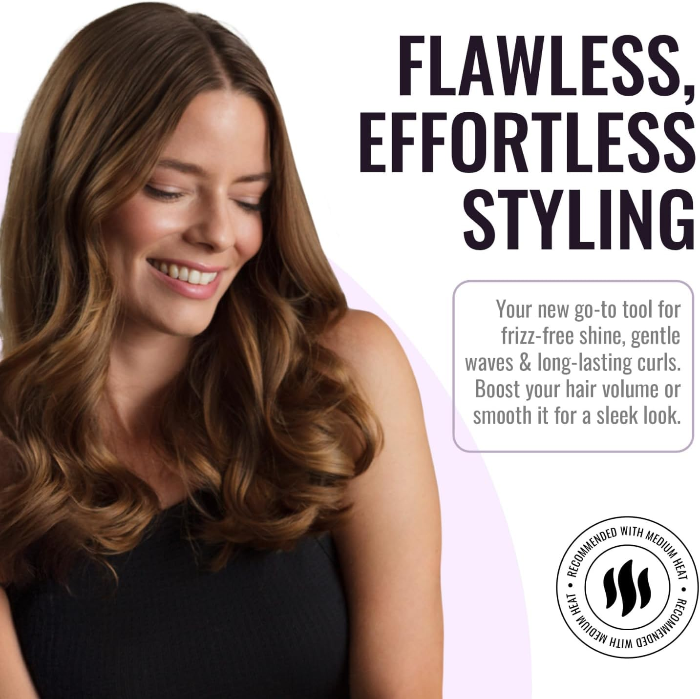 Ergo Super Gentle round Brush for Blow Out - Salon Quality Hair Styling for Women - Roller for Wet and Dry Hair - Volumizing Care Blowout - ERG53: 2" image number 3