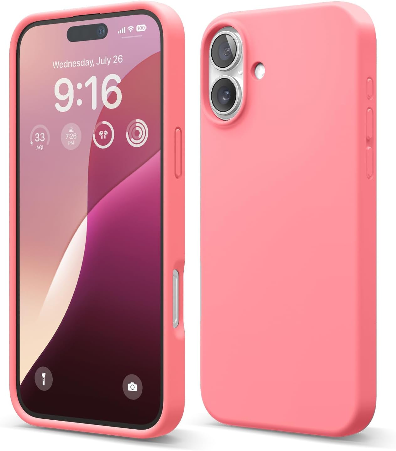 Elago Premium Liquid Silicone Case Compatible with Iphone 16 plus Case, Full Body Protective Cover, Shockproof, Slim Phone Case, Anti-Scratch Soft Microfiber Lining, 6.7 Inch (Pink)