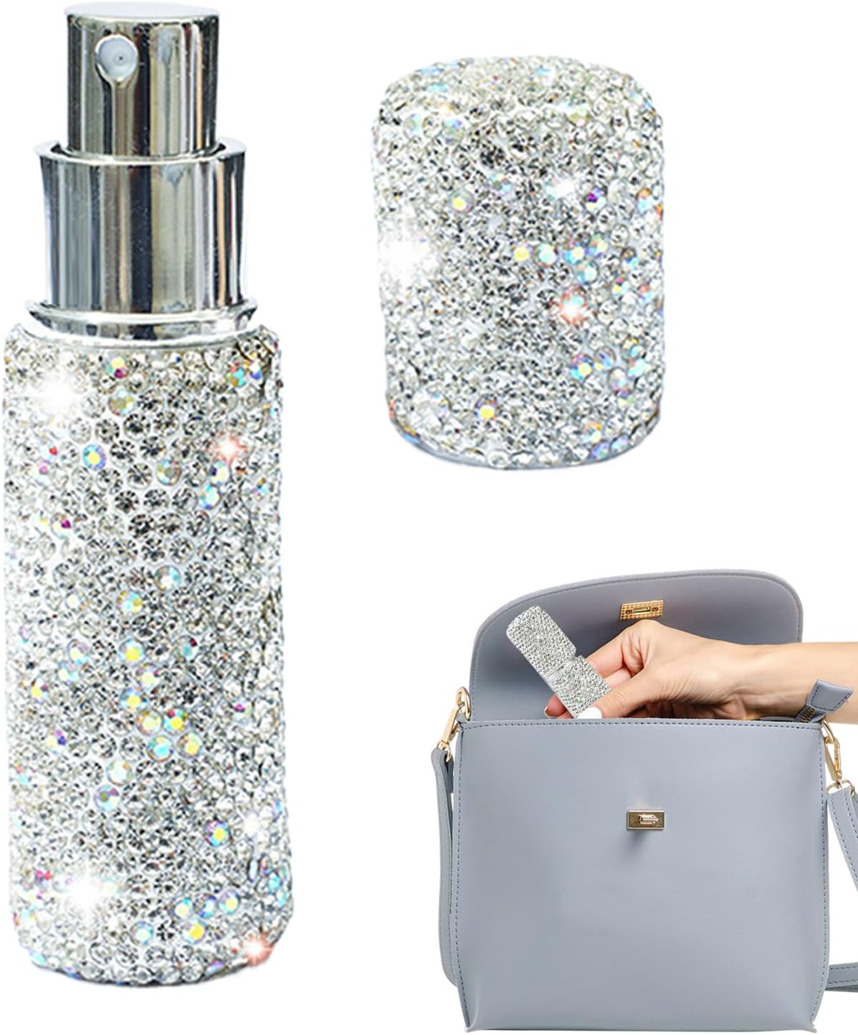 Empty Bottles - Refillable Atomizer 10Ml Bling Sample Case | Travel Oil Spray for Hair Body Oil Makeup Cosmetic Storage