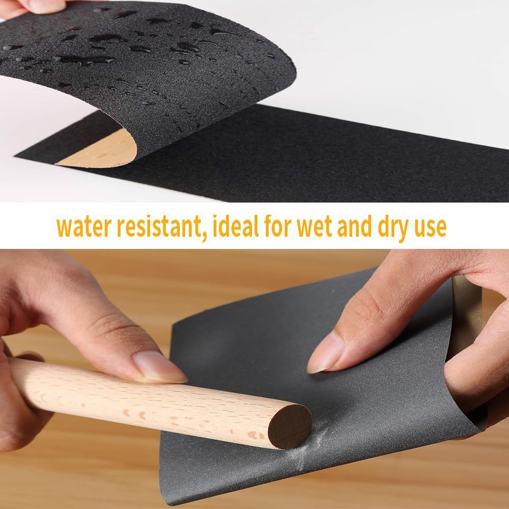 Sandpaper,120/150/180/240/320/400/600/800/1000/1500/2500/3000 Grit Assorted Grit Sandpaper,23 X 9 Cm Wet Sandpaper for Polishing Metal, Car, Wood image number 4