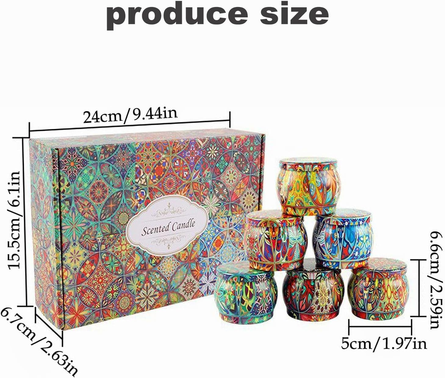 Oolong 6 Pack Scented Candles, 125G X 6 Pure Natural Soy Wax Portable Travel,Women'S Stress Relief Gift, Suitable for Christmas Birthday image number 2