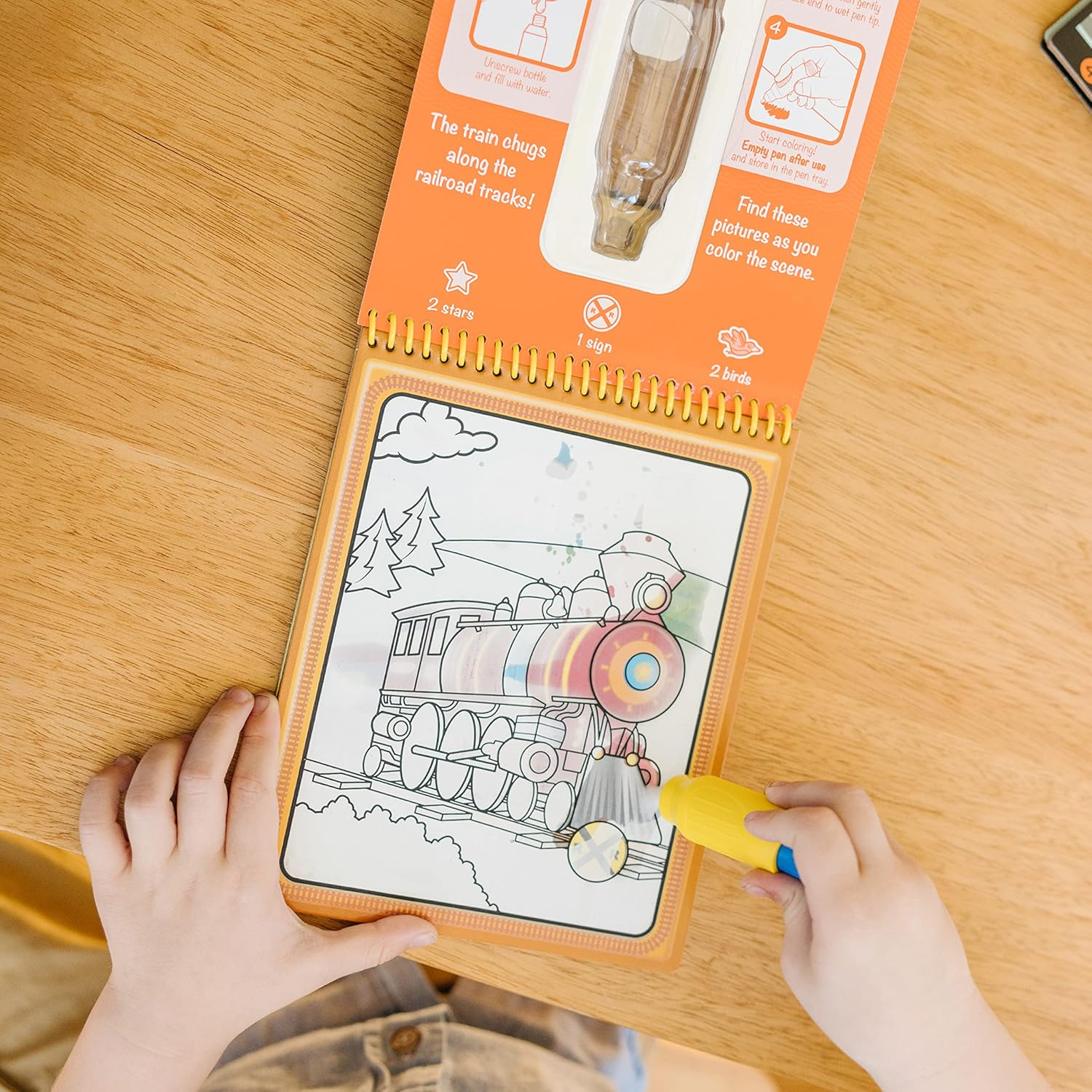 Melissa & Doug 5375 on the Go Water Wow! Water Reveal Pad: Vehicles - 4 Boards and Water Pen,Yellow, 10 Inch - Vehicles image number 1