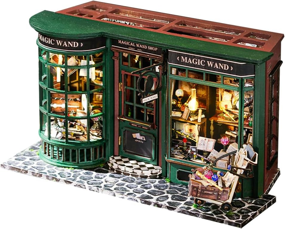 CUTEBEE DIY Miniature Dollhouse Kit, 3D Wooden Puzzle Miniature House Kit Mini House Kit with Dust Cover Tiny House Kit to Build (Magic Tiny House)