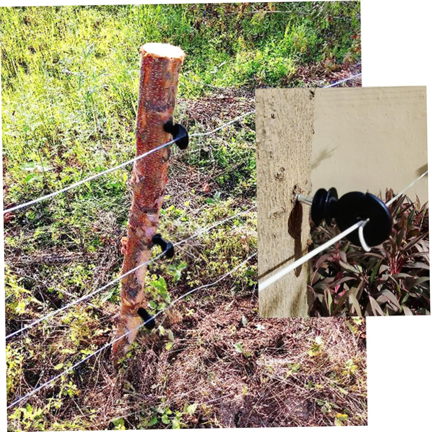 Electric Fence Insulators for Wooden Post 25Pcs Self-Tapping Electric Fence Posts for Polywire/Polytape/Rope/Wire Posts Post image number 4