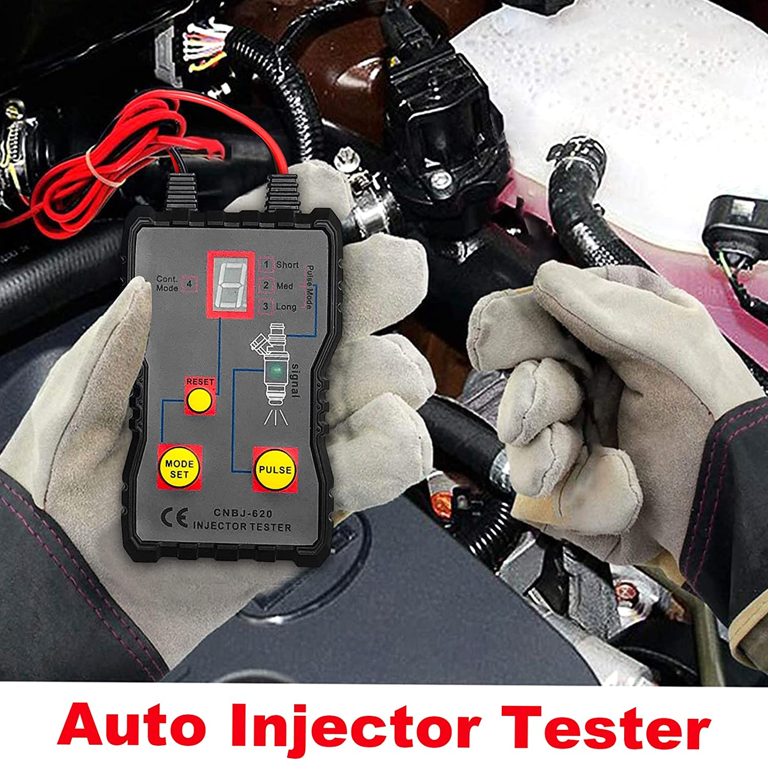 Eacam Fuel Injector Tester 4 Pluse Modes Fuel Injector Flush Cleaner Adapter Cleaning Tool Kit