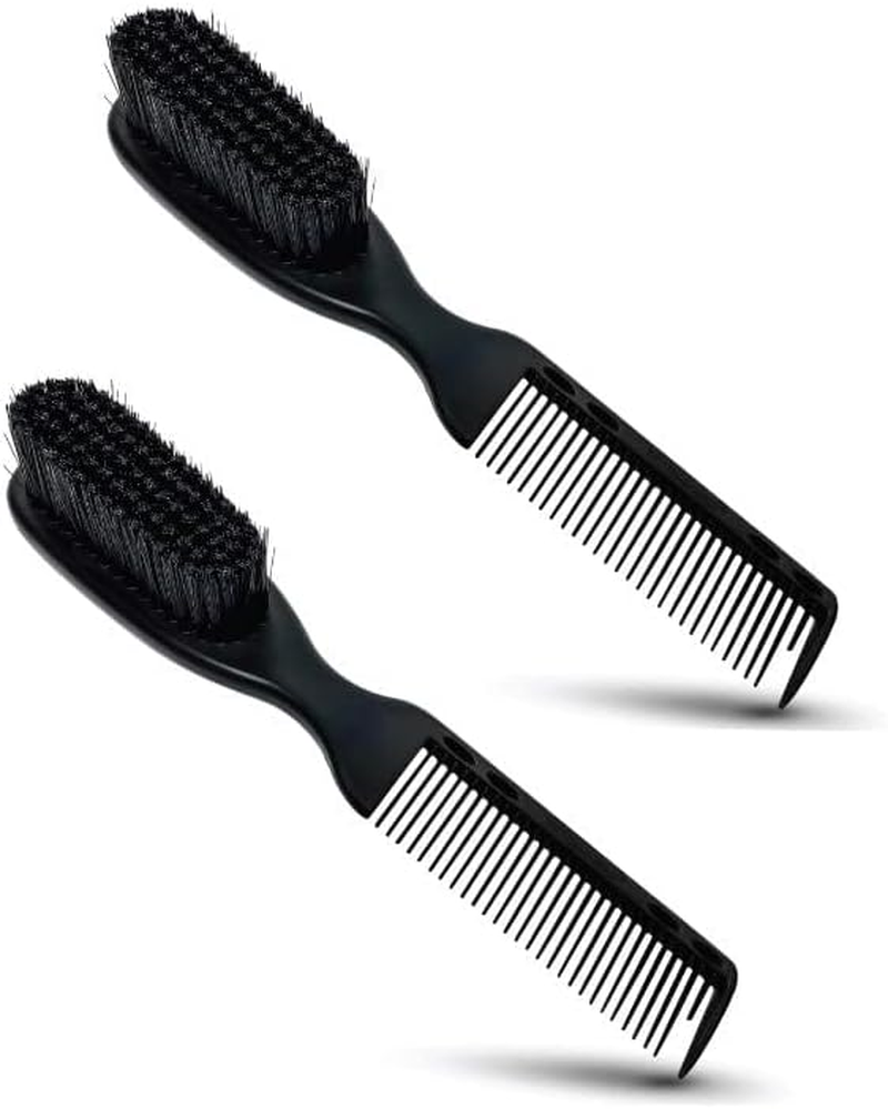 TRU BARBER PRO Fading Brush 2PCS Bundle, Barber Fade Brush, Cleaning Brush for Clippers,Beard Brush,Stylist Comb Hair Styling Tool image number 4