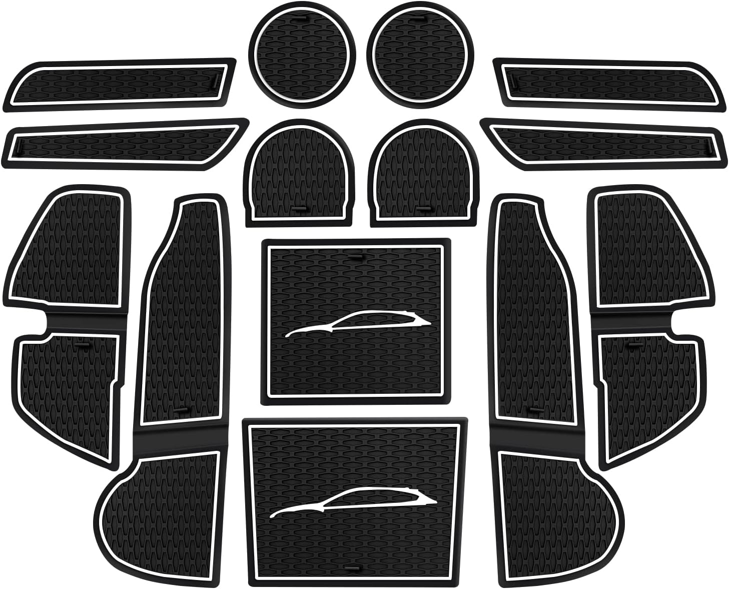 14 PCS Pads Fit for Subaru Impreza 2017-2022 & Fit for Subaru Crosstrek 2018-2023 Accessories, Upgraded Custom Non-Slip Cup Holder Inserts, Center Console Liners, Door Pocket Pads (Red)