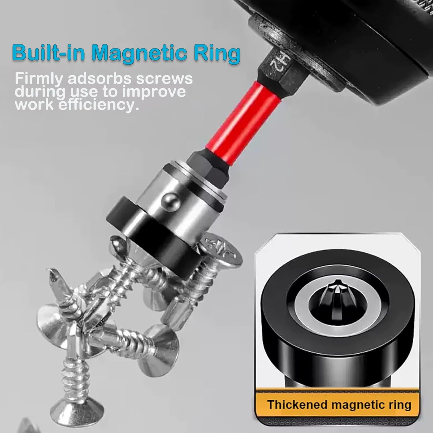 YUENTOEN Magnetic Positioning Screwdriver Bit, Hex Shank Positioning Bit for Plasterboard Screw image number 5