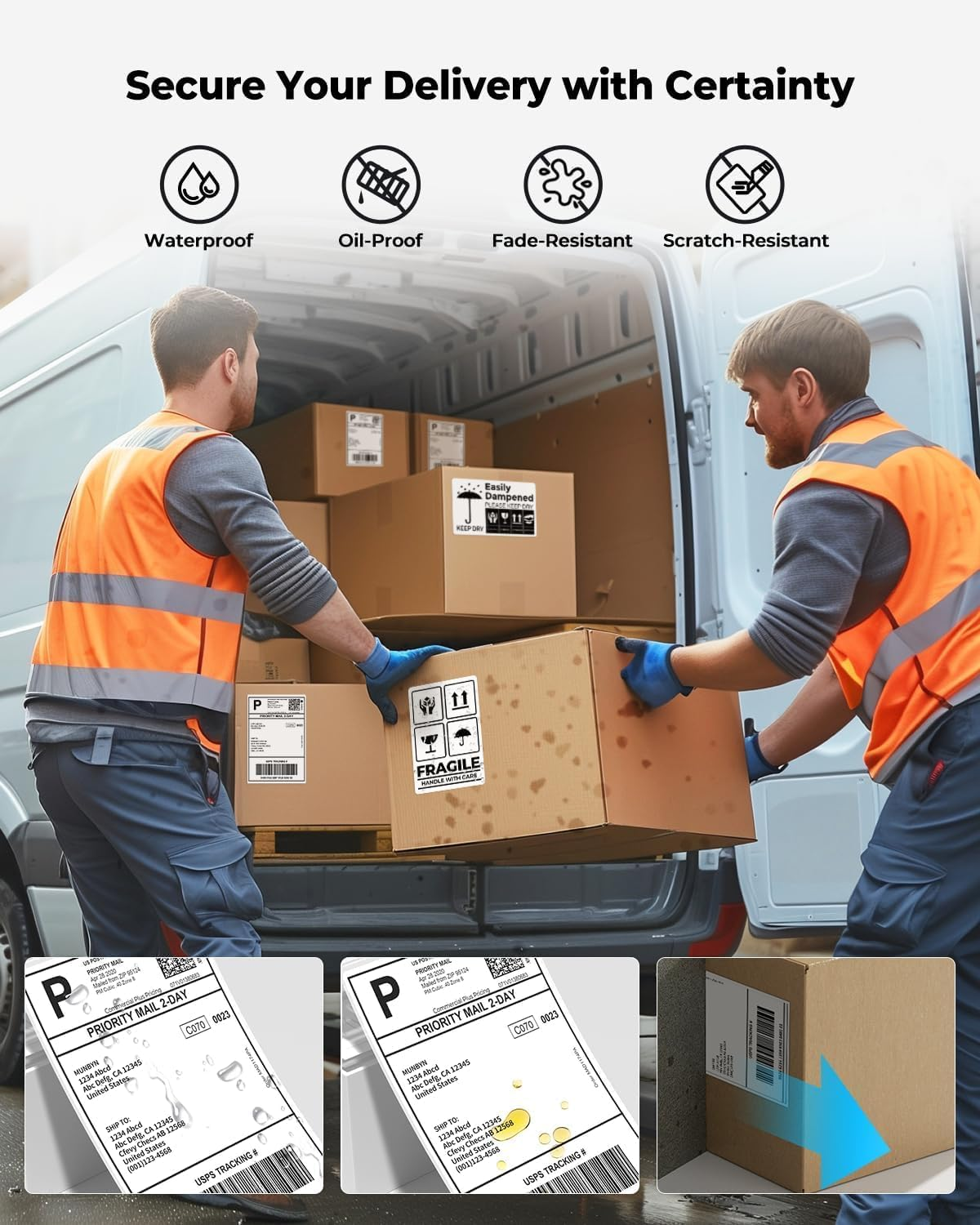 MUNBYN Thermal Direct Shipping Label (Pack of 500 4X6 Fan-Fold Labels) - Commercial Grade&hellip; image number 2