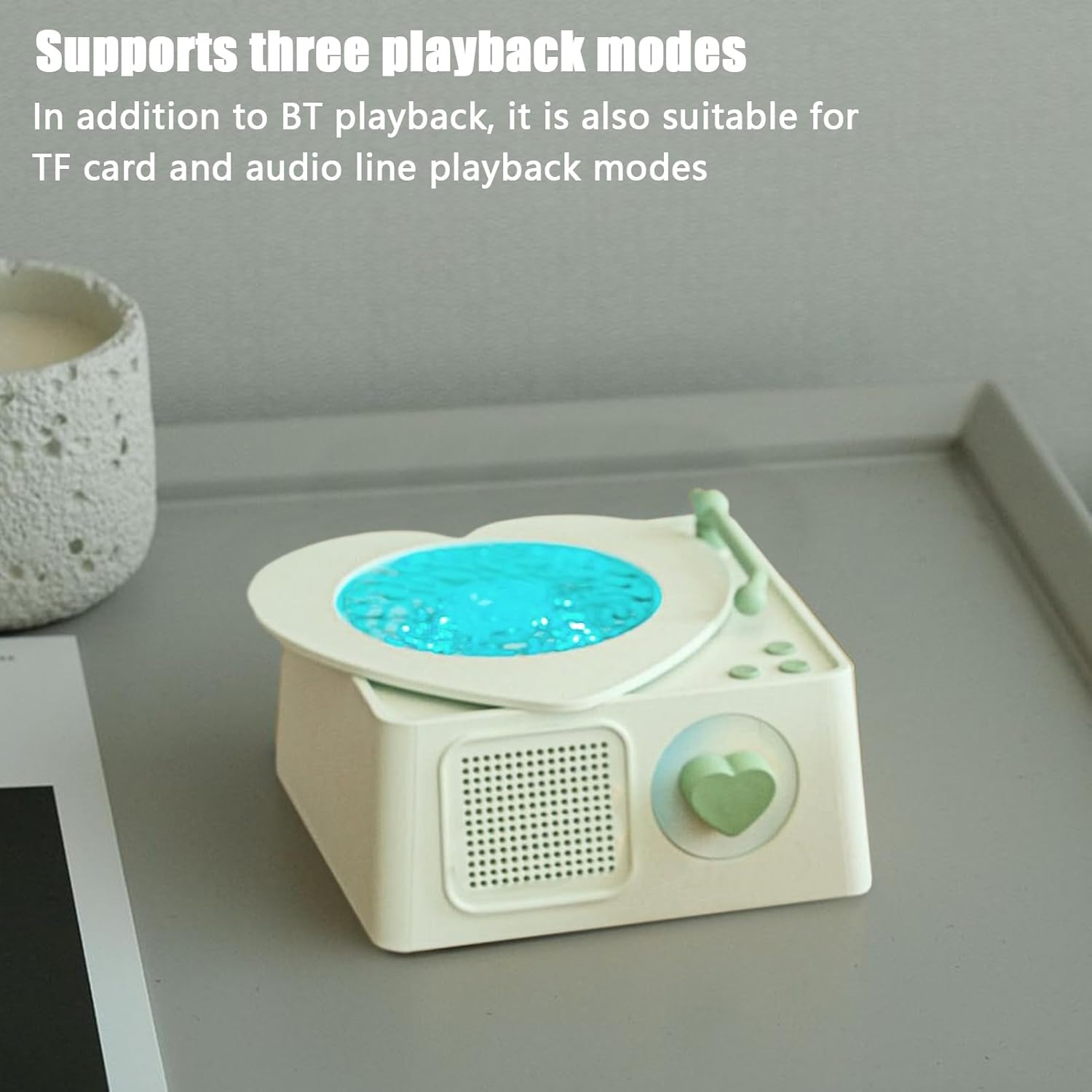 Wireless Speaker Machine,Wireless Music Speaker Audio Machine | Surround Sound Record Player Shape Equipment for Camping Bb Teens Adults Students Music Lovers - Yellow image number 2