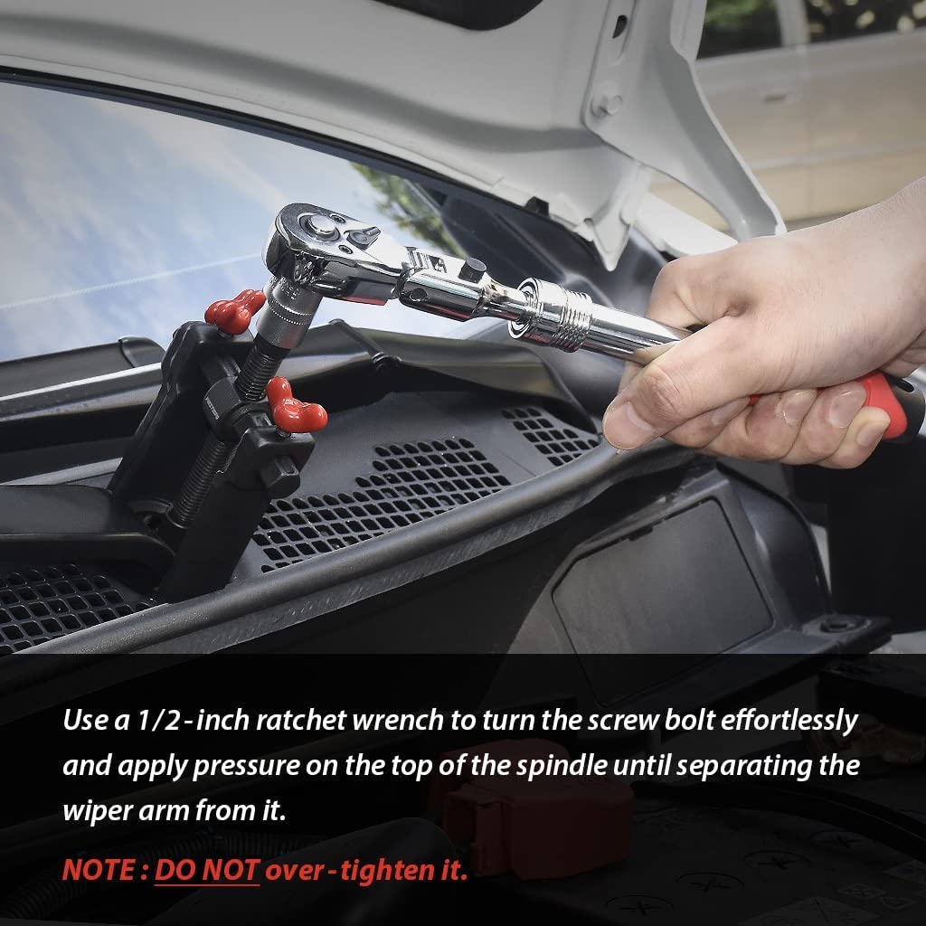 FIRSTINFO F3393 Patented Universal Windscreen Windshield Wiper Arm Puller/Battery Terminal Removal Tool - Heavy Duty, Adjustable, Made in Taiwan image number 5