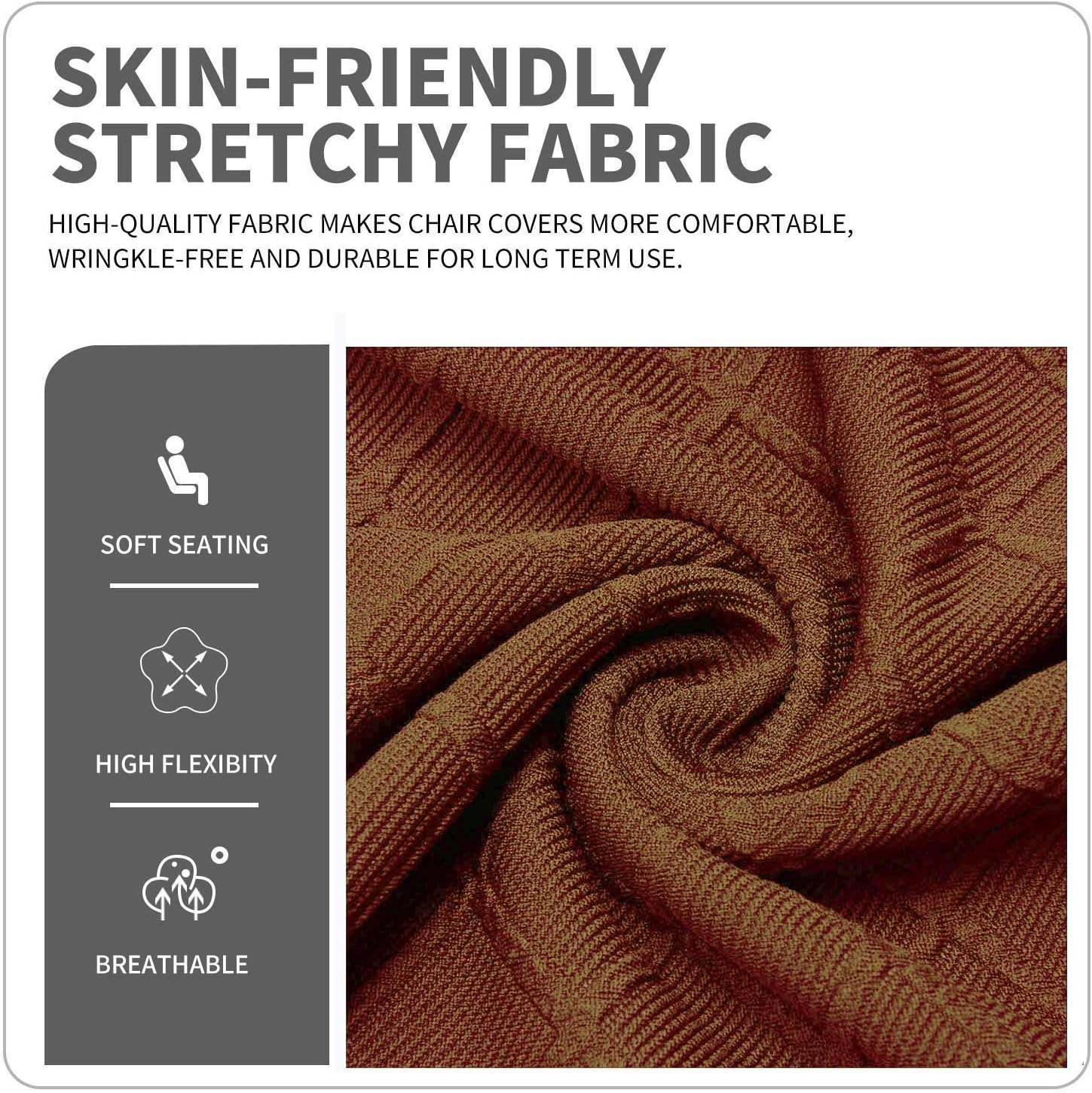 Deisy Dee NO Chair Covers - Stretchy Polyester Gaming Chair Slipcovers for Reclining Racing Chairs (Coffee) - Black image number 7