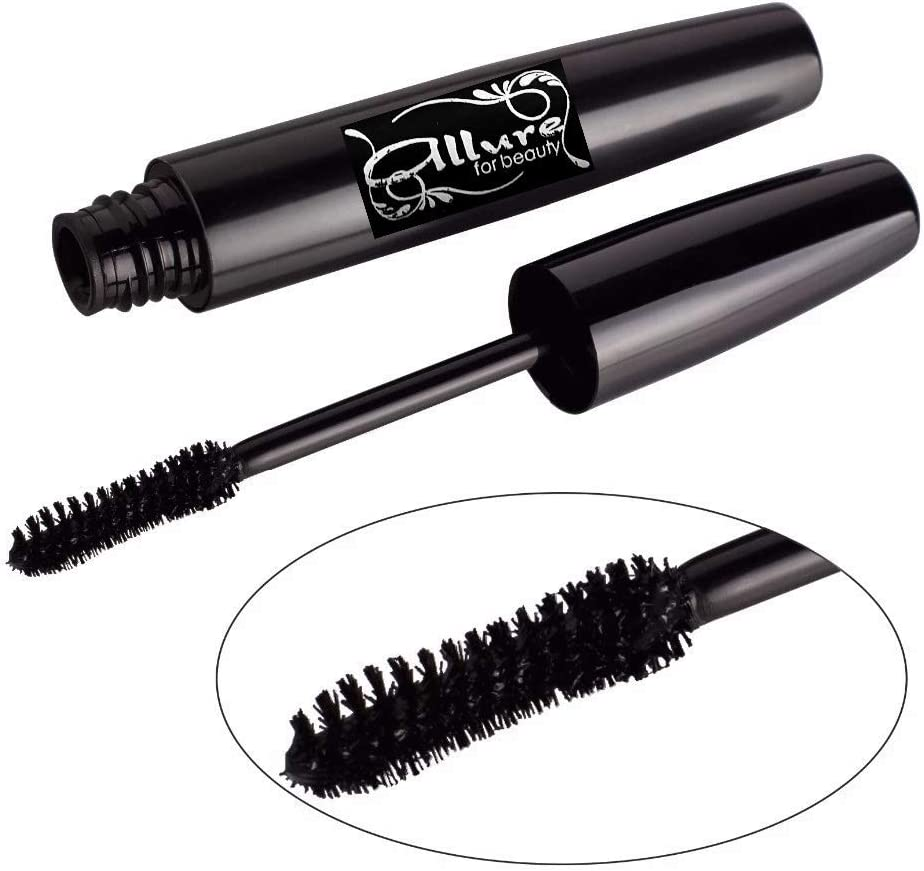 3D Fibre Lash Mascara Set with Travel Case | 2-Piece Volumising & Lengthening Look | Smudge-Resistant | Lightweight Buildable Lashes | Black