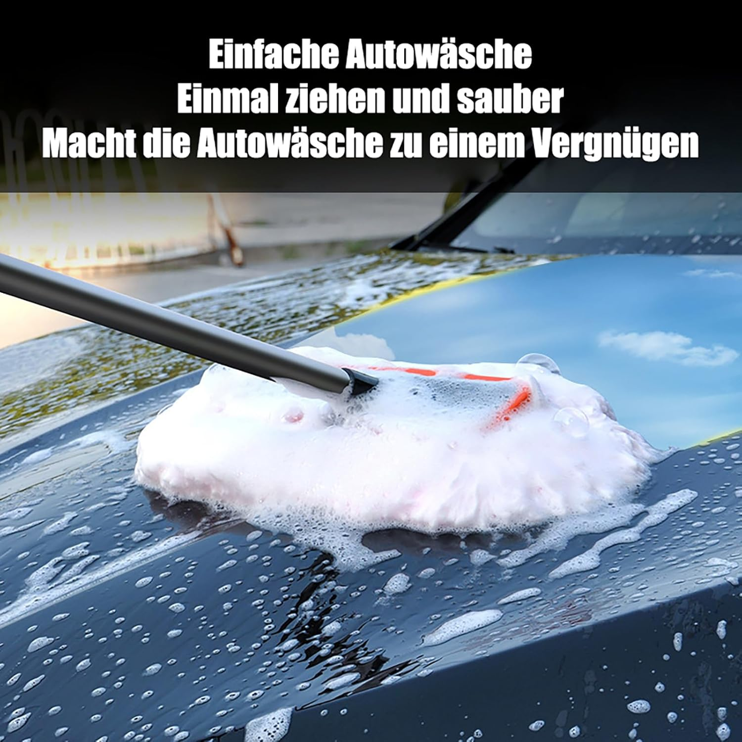 BMDHA Car Wash Brush Long Handle Telescopic Polyester Cotton Soft Brush Will Not Hurt Car Paint 98-155 Cm image number 2