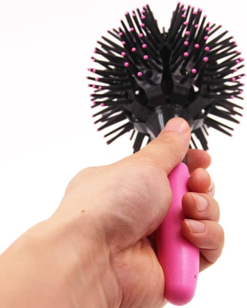 Generic round Ball Hair Brush, 3D 360 Degree Spherical Curl Styling Brush with Painless Soft for Scalp Massage and Growth for Girls with Long Fragile Wet Dry Wavy Coily Hair