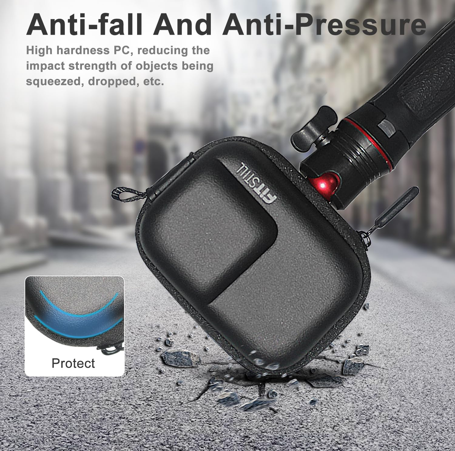 Fitstill Black PU Carrying & Protective Hard Shell Travel Storage Case Compatible with Insta360 Ace Pro2/Ace Pro DJI Osmo Action 5 Pro 4 Action 3 Go Pro Action Cameras Accessories Kit image number 5